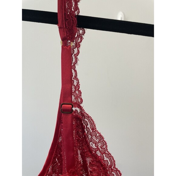 Vintage 90's Victoria's Secret Gold Label Red Silky Long Nightgown Dress Satin L - Picture 6 of 8